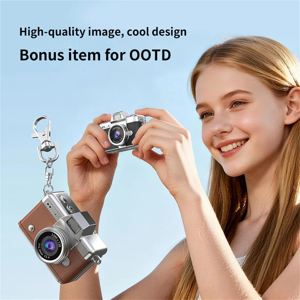 Mini Keychain Camera 1.47 Inch Flip Screen Digital CameraHD  Pocket Camcorder CCD for Kids Adults Gift for Birthdays New Year